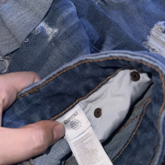 Aeropostale Blue Distressed Jean Shorts - Picture 3 of 3